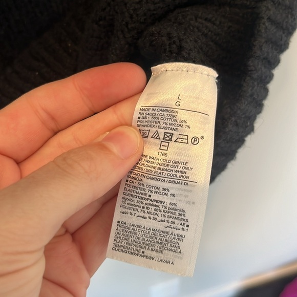 Old Navy Slouchy Layering Sweater Tank Vest Black Size L - Picture 6 of 8